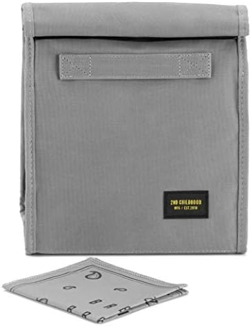 2nd Childhood Insulated Lunch Bag for Men, Durable & Reusable, Grey