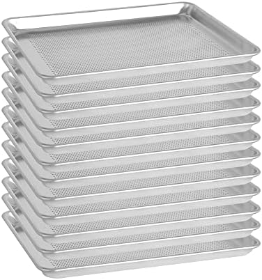 BIEAMA 12 Pack Perforated Half Size 18" x 13" Baking Sheet Pan