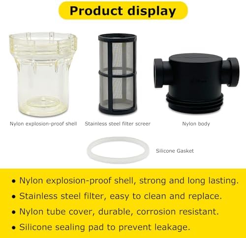 1/2" Female NPT in-Line Strainer with 100 mesh Stainless Steel Filter Screen (1/2“ 100 Mesh)
