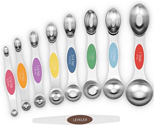 Aovchei 9 PCS MultiColor Magnetic Measuring Spoons Set