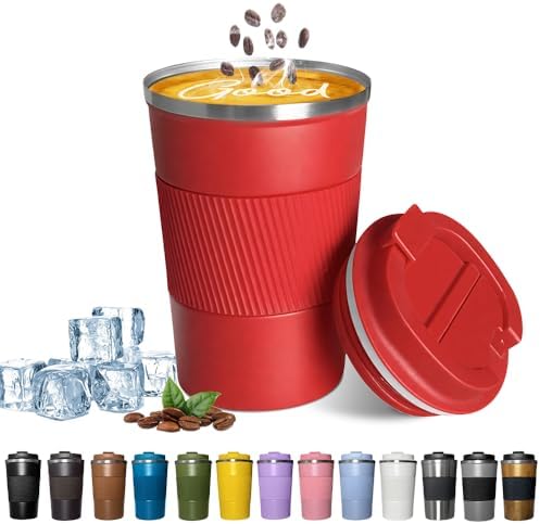 Insulated Travel Coffee Mug, Stainless Steel Coffee Cup with Leakproof Lid