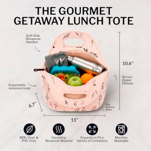 Built Gourmet Getaway Neoprene Lunch Bag - Rose Floral