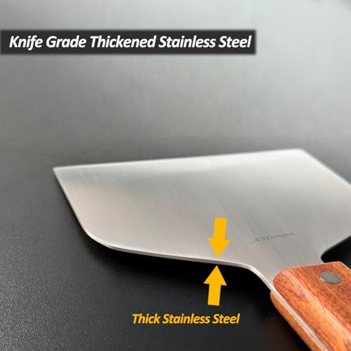 Stainless Steel Metal Spatula Set For Griddle, Grill Spatula Scraper for BBQ/Flat Top Grill- Full Tang Handle -Thicked Blade- Beveled Edges, Great Griddle Accessories for Pancake/Smash Burgers