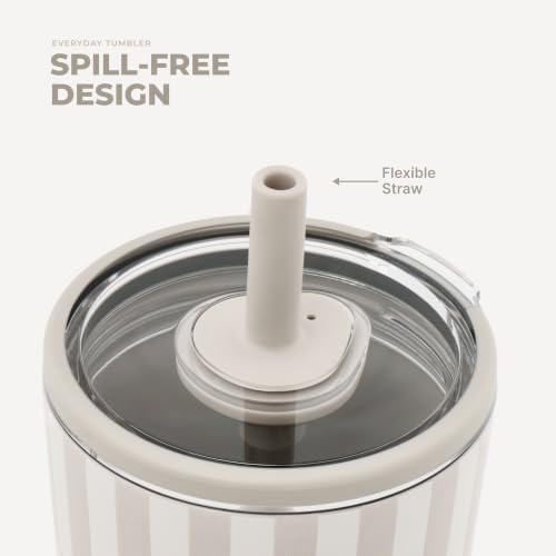HydroJug Everyday Tumbler 20 oz, Ceramic-Lined Straw Cup, Latte