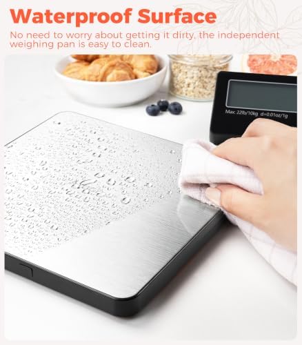 Atogou Wireless Kitchen Scale, 22lb/10kg Food Scale with Detachable Display