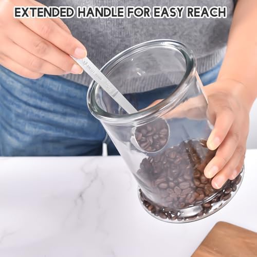 Timoo 5 Pcs Coffee Scoop 2 Tablespoon Scoop Stainless Steel Tablespoon Measuring Spoon Long Handle for Powder Ground Coffee Tea Sugar