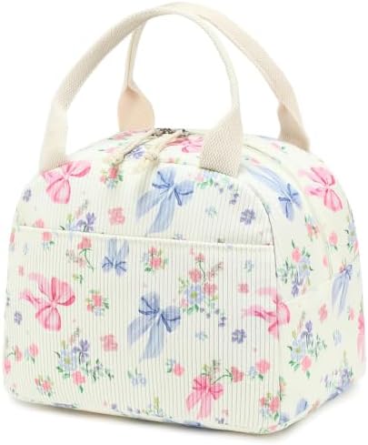 Bluboon Lunch Bag for Women Men Cute Corduroy Lunch Tote Bags Reusable Insulated Lunch Box Large Capacity Reusable Insulated Cooler for Work Picnic or Travel