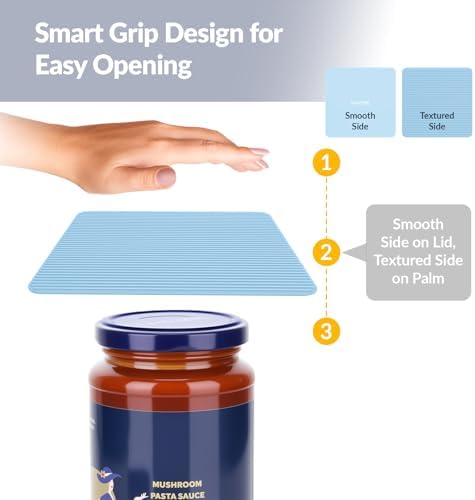 NiHome Silicone Jar Opener Gripper Pads, 6 In for Seniors, Macaron, 4PC