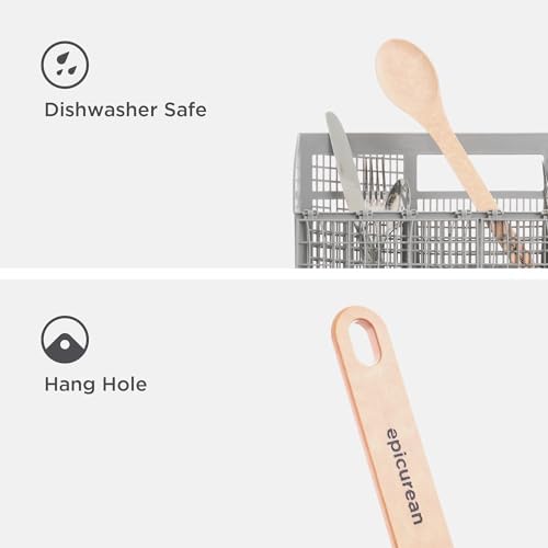 Epicurean Kitchen Series Utensils Medium Serving Stirring Spoon - Dishwasher Safe, Non-Toxic and Made in the USA, Natural
