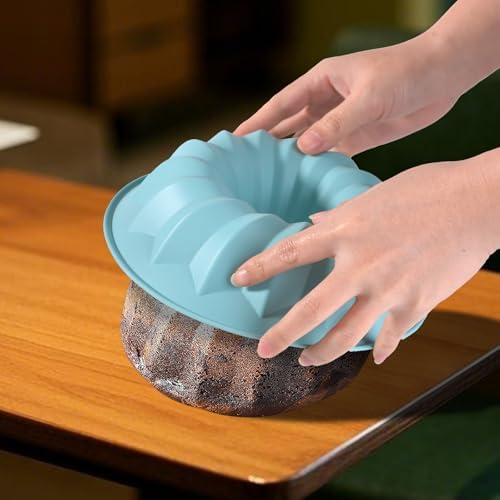 Silicone Cake Mold Flower Shaped - Non-Stick Pan, Reusable Flexible Baking Mold for Cakes Cupcakes Chocolate, Easy to Clean Pink Baking Supplies