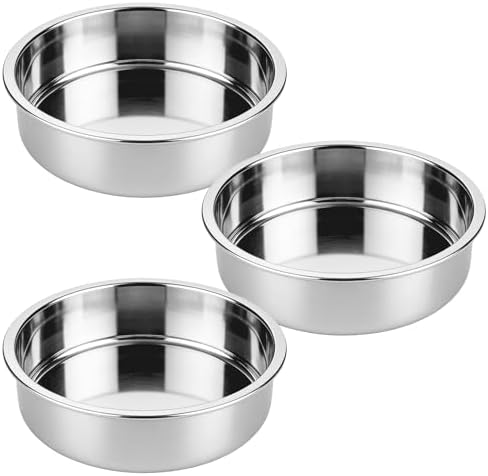 tifanso 3PCS 8" Round Stainless Steel Even Heating Cake Pans for Baking