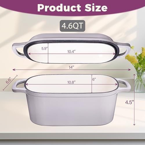 4.6-Quart Oval Dutch Oven for Bread Baking