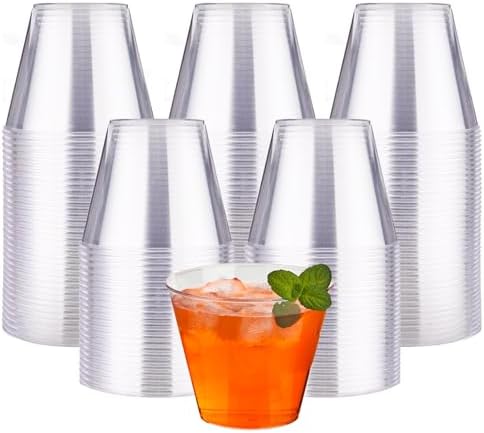 RACETOP 9 oz Clear Disposable Plastic Cups 50 Pack