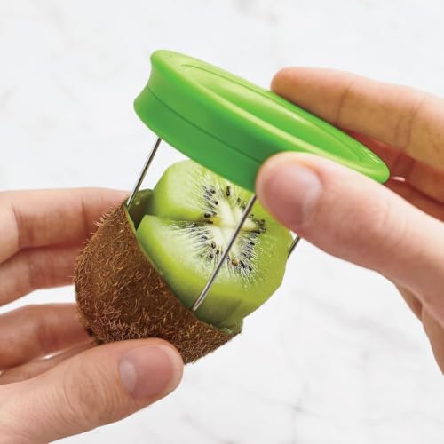 Tovolo Kiwi Peeler and Slicer - 2-in-1 Fruit Prep Tool for Quick Meal Prep & Healthy Eating, Easy Grip Handle, Durable Stainless Steel, BPA-Free, Dishwasher Safe