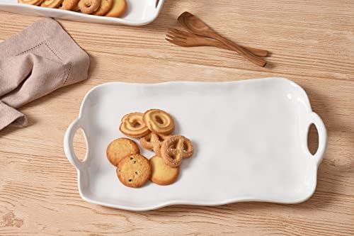 Pampa Bay Shatterproof Melamine Small Platter, 13.5 x 7.8 Inch, Food, Freezer, Dishwasher Safe, White