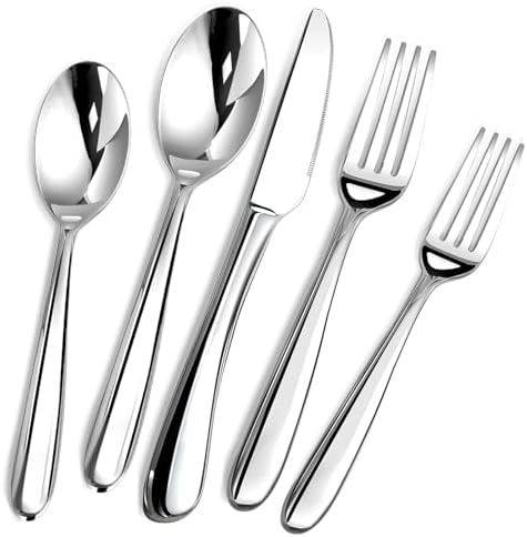 Heavy Duty Silverware Set for 12, Stainless Steel Flatware Cutlery Set