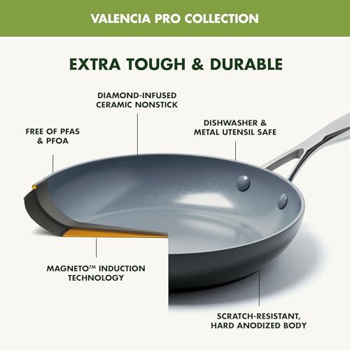 GreenPan Valencia Pro 5QT Ceramic Nonstick Stock Pot, Hard Anodized