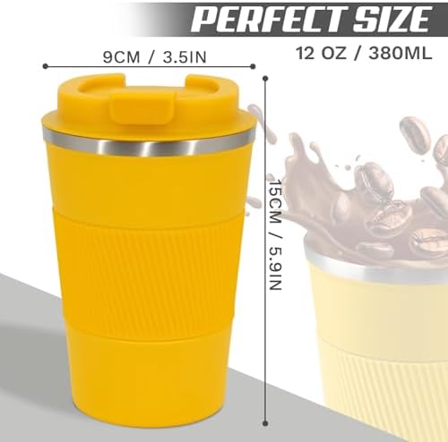 Vacuum Insulated Stainless Steel Travel Coffee Mug,Leak Proof Cup with Lid