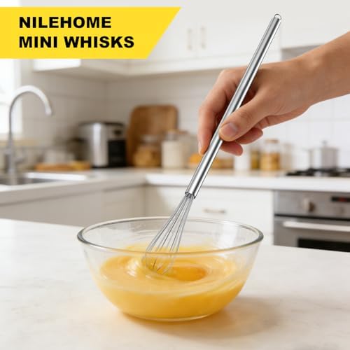 NileHome Mini Whisks Stainless Steel Whisk Set 9" 11"-Kitchen Small Wisk