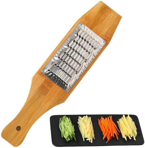 Bamboo Vegetable Grater Stainless Steel Zester Handheld Shredder For Carrot
