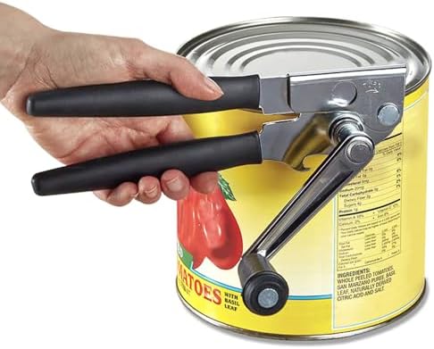 Heavy-Duty Commercial Manual Crank Can Openers,Rubber-Coated Long Handles
