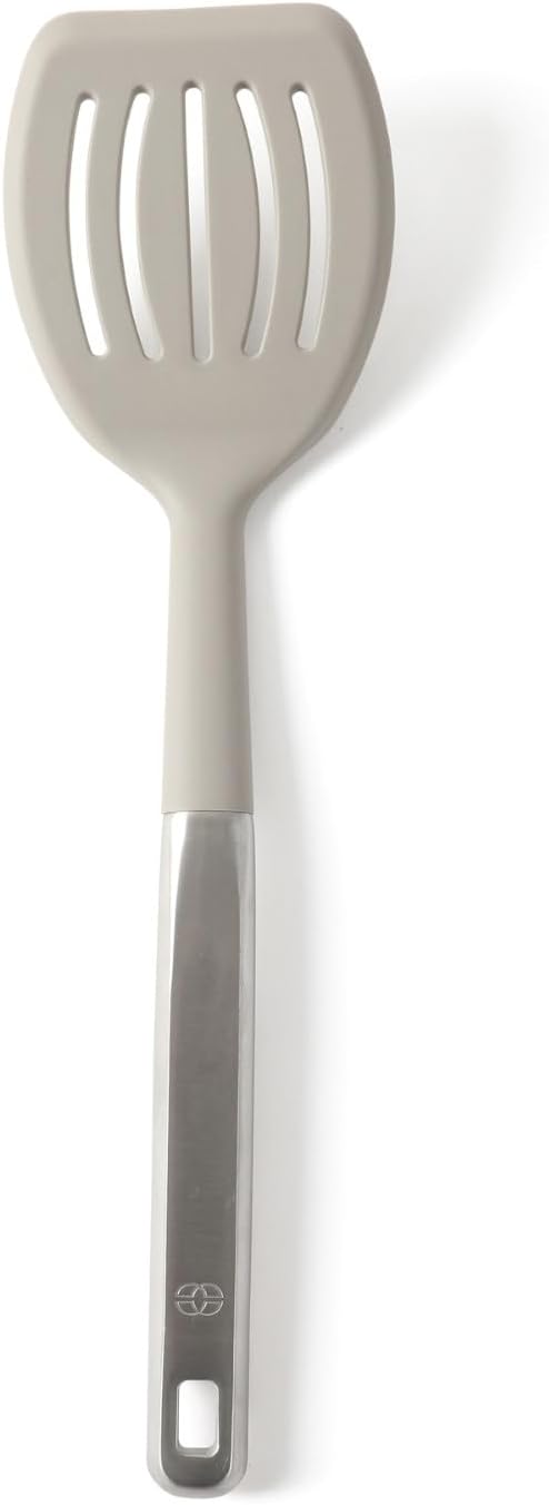 Calphalon Prime Stainless Steel Slotted Turner W/Taupe Silicone Head