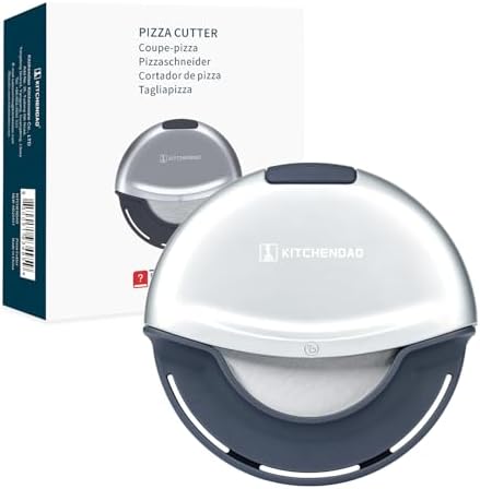 KITCHENDAO Premium Heavy Duty Pizza Cutter Wheel – Magnetic Detachable Design Handheld Pizza Slicer, 4-Inch Sharp Blade with Safety Protective Cover, Durable, Dishwasher Safe, Great Gift Idea