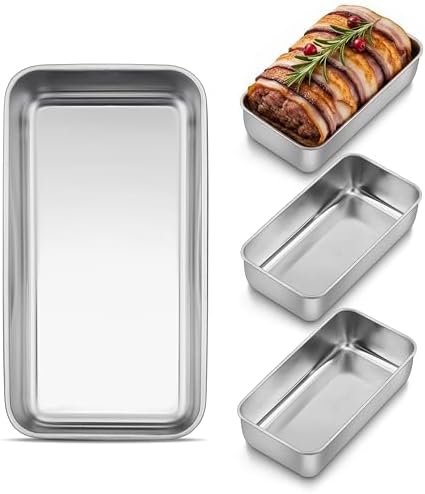 Homikit Stainless Steel Loaf Pan for Baking Bread 9x5 Inch, 4PCS Bread Pans