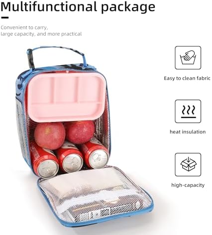 Lovoeo Lunch box Lunch bag for men women Insulated Lunchbox Lunch bags for Work Picnic Travel (Blue camo)
