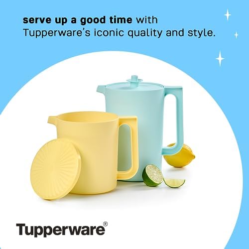 Tupperware Heritage Pastel Pitcher Set (2 Pitchers + 2 Lids) - 2 QT+1.5 QT