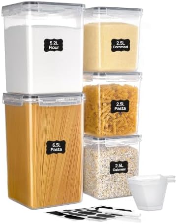 Vtopmart 5 PCS Flour and Sugar Storage Container Sets for Regular Bakers