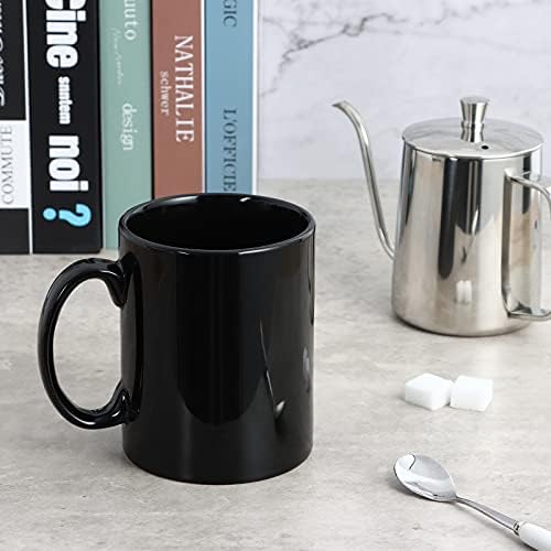 harebe 22 OZ Extra Large Coffee Mug, Smooth Ceramic Boss Giant Tea Cup Big Capacity and Handle for Dad Men, Black