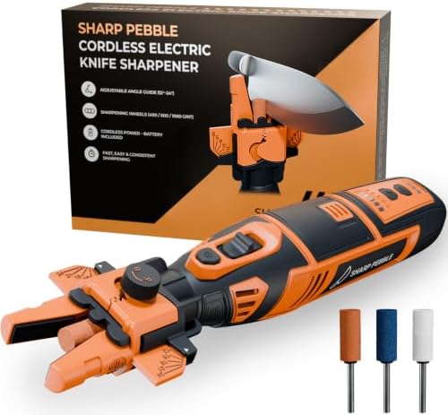 Sharp Pebble Cordless Electric Knife Sharpener with Sharpening Stones