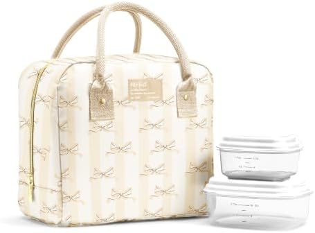 Fit & Fresh Bloomington Lunch Bag for Women - Insulated Large Lunch Box for Work with Containers, Leak-Resistant