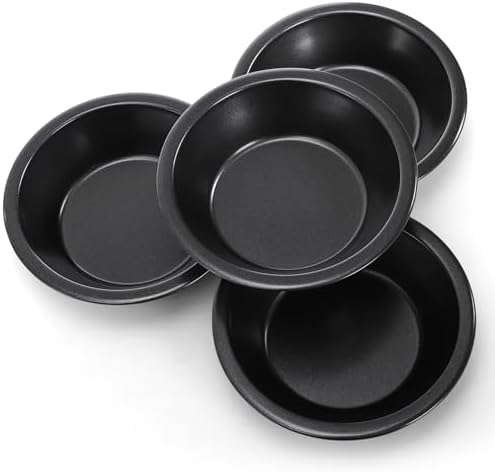 10 Pieces Mini Pie Pans, 5 Inch Individual Small Round Cake Pan, Reusable Nonstick Carbon Steel Pie Tins for Oven and Instant Pot Baking Chicken Pot Pies, Quiches, Fruit Pies (Pack of 2)