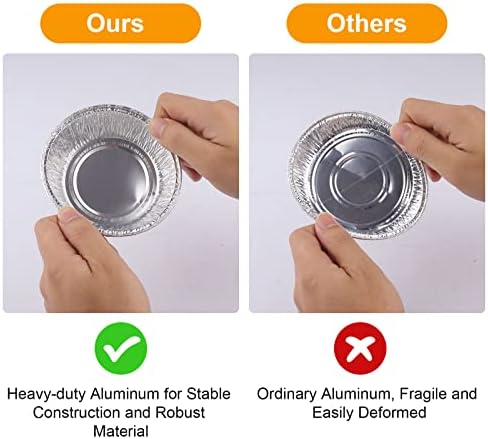 5 Inch Aluminum Foil Mini Pie Pans - Disposable Small Pie Tins For Bakeries, Cafes, Restaurants - Durable Mini Foil Pans for Pie, Fruit Tarts, Quiche (50, 5 Inch)