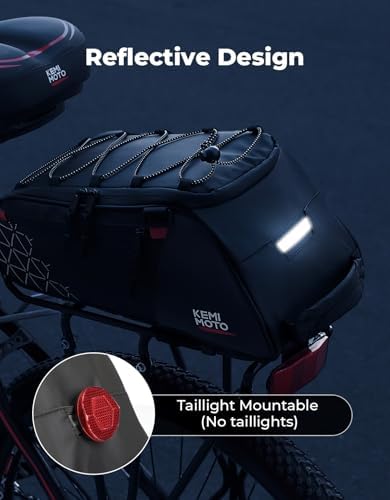 KEMIMOTO 8L Bike Rear Rack Bag, with 6L Removable Cooler Pouch