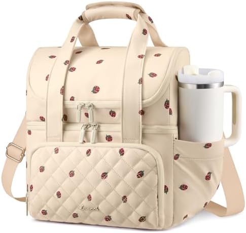 LOVEVOOK Insulated Lunch Box for Women,Large Double Deck Adult Lunch Bag