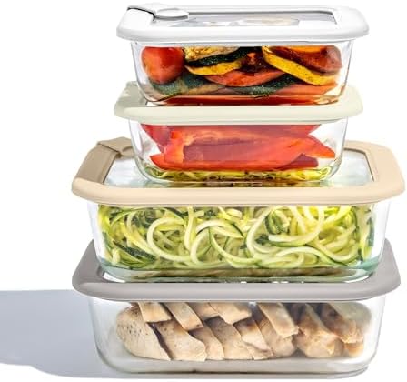 Bentgo Signature Glass Food Storage Containers with Lids, 8 Piece Set