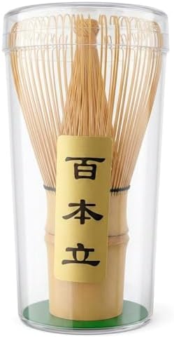 Bamboo Matcha Whisk Set (Chasen) – Traditional Bamboo Whisk for Matcha Tea Ceremony – Handcrafted 100-Prong Chasen for Smooth, Creamy Foam – Authentic Tools & Accessories