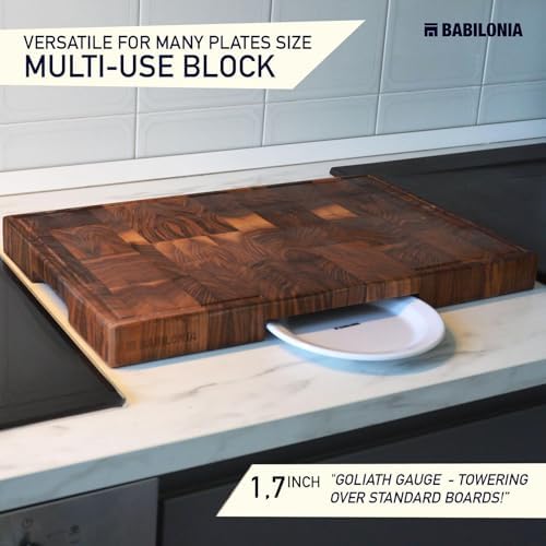 XXL American Black Walnut Wood Cutting Board, End Grain Butcher Block