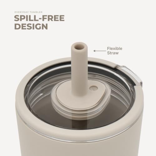 HydroJug Everyday Tumbler 20 oz, Ceramic-Lined Straw Cup, Dune