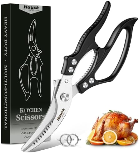 Huusk Kitchen Scissors All Purpose – Japanese Heavy Duty Poultry Shears