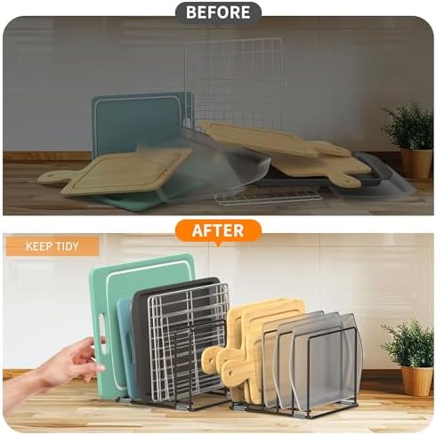 Cutting Board Organizer, Kitchen Cabinet Organizer
