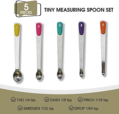 2Pack Small Measuring Spoon Set with Multi-Color Silicone Grip