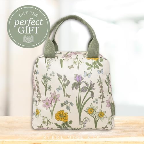 Steel Mill & Co. Insulated Lunch Tote Bag for Women, Wildflowers