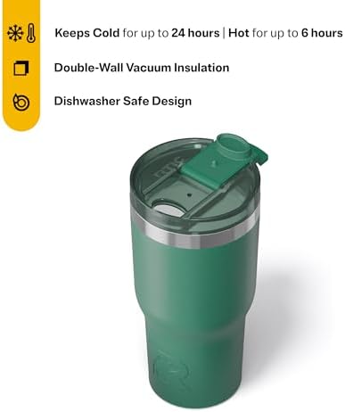 RTIC 20oz Essential Tumbler with Lid, Ceramic Lined, Pine Tree