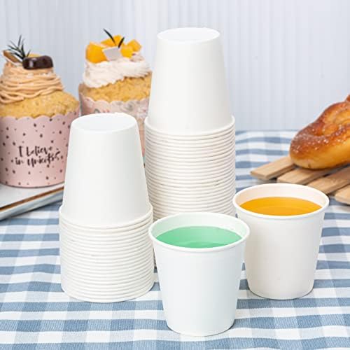 RACETOP 3 oz Paper Bathroom Cups, 600 Count, Disposable, White, Leak-Proof