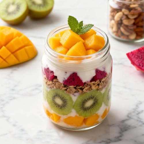 Overnight Oats Containers with Lids, 10 & 16 & 24 oz Wide Mouth Mason Jars with Lids, 9 Pack Glass Jars with Airtight lid for Chia Pudding Yogurt Salad, Meal Prer Oatmeal Jars