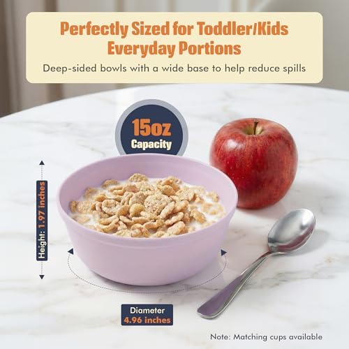 MASTERCOOK Plastic Bowls Set of 6 – 15oz Multipurpose Deep Plates Salad and Pasta Bowls Ideal for Home, Kids, Parties – Stackable Bowl for Kitchen – Non-BPA and Food Grade – Pastel Colors